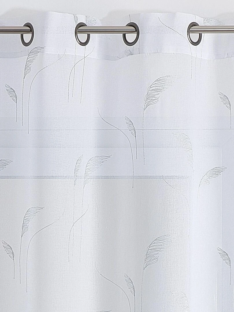 Voilage brodé de pampas   Argent