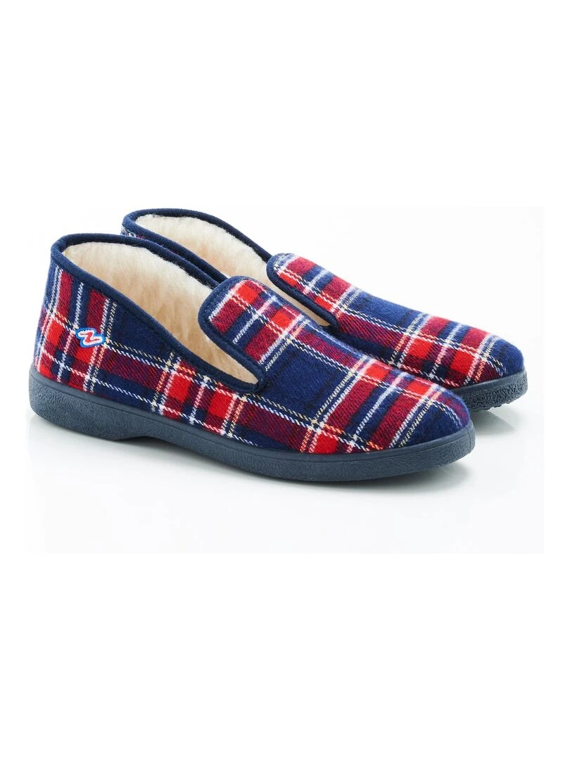 Charentaises carreaux ou unies Thermolactyl Damart Bleu