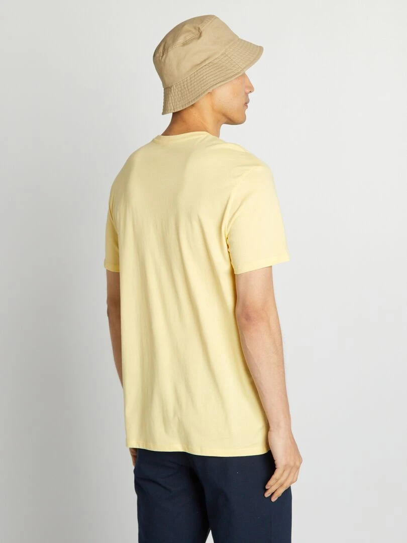 T shirt droit en jersey uni   Jaune