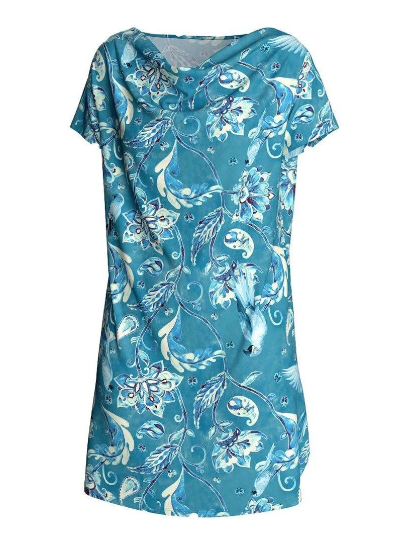 Chemise de nuit Bonnie manches courtes   Bleu