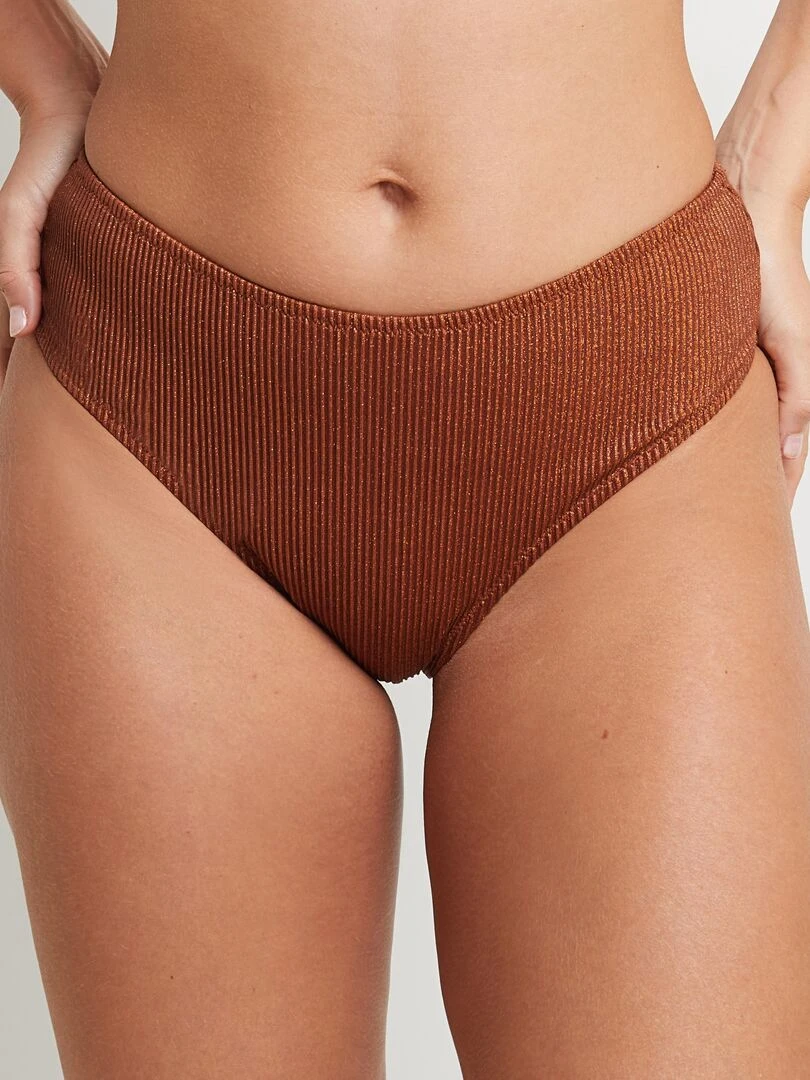 Maillot de bain culotte haute Magma RougeGorge Lingerie Marron