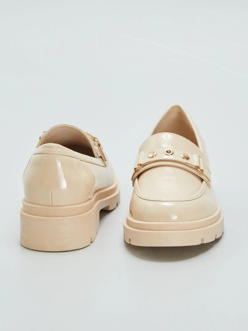 Mocassins à semelles compensées   Beige