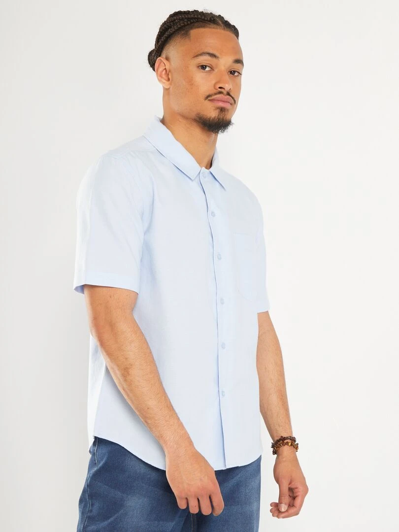 Chemise droite unie   So Easy   Bleu