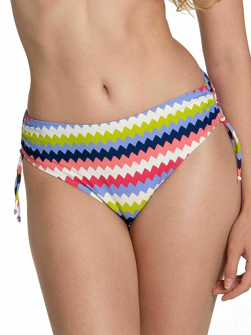 Bas maillot slip de bain côtés froncés Hydra Multicolore