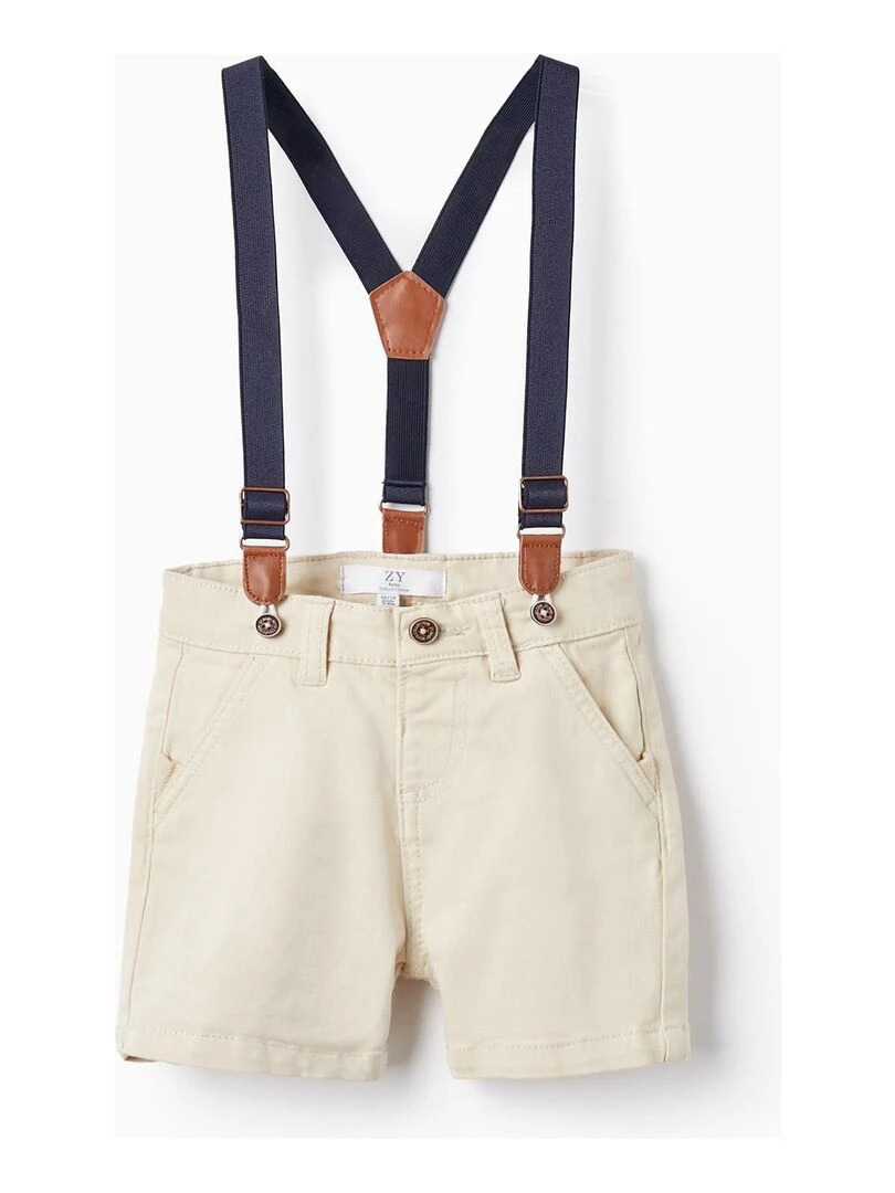Shorts en sergé avec bretelles pour bébé garçon MATISSE Beige
