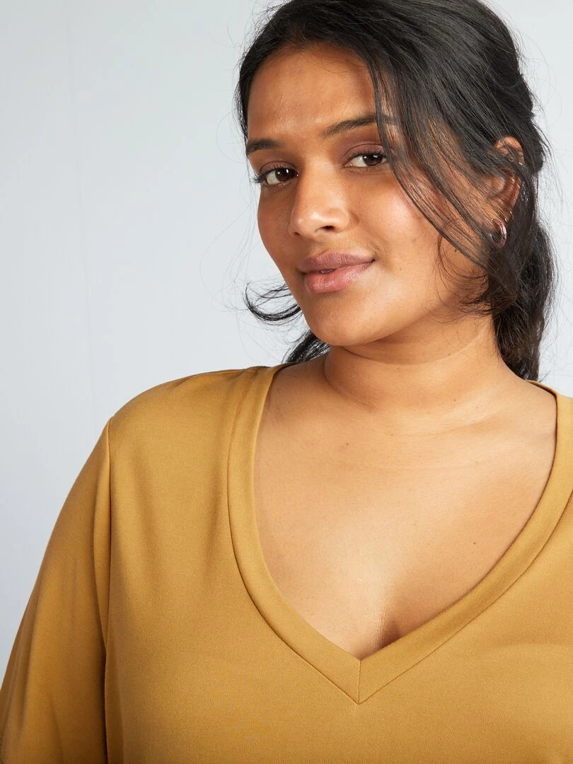 T shirt manches courtes stretch Jaune