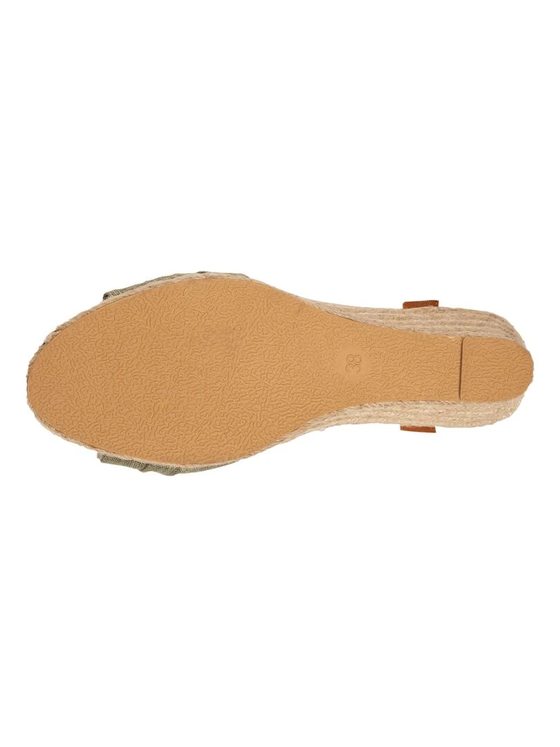Espadrilles Femme ouverte à talon Kaki   Kaki