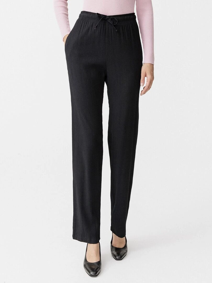 Pantalon fluide crépon Damart Noir