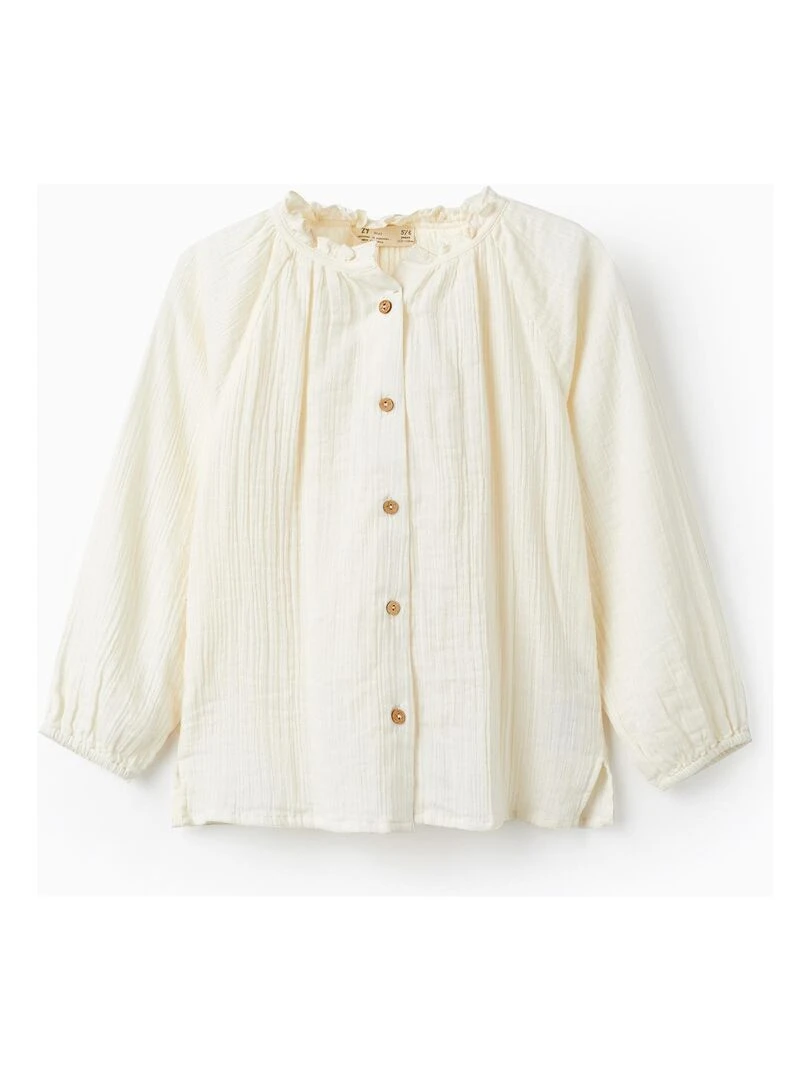 Chemise en bambou pour fille manches longues SICILIAN DAYS Beige clair