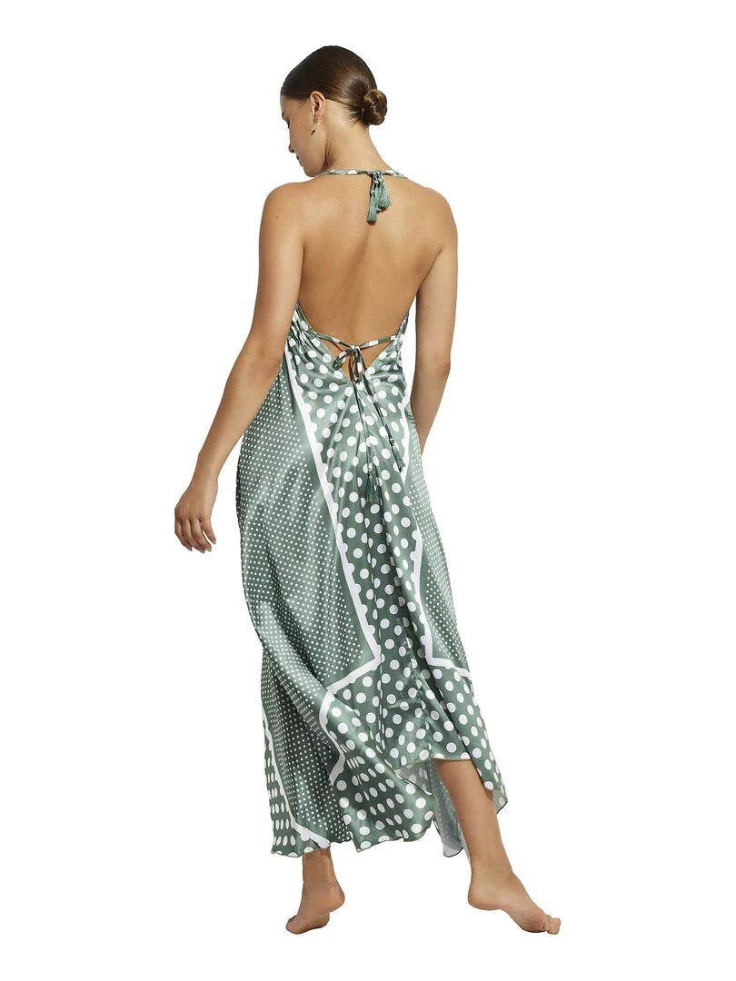 Robe longue estivale dos nu Negroni Kaki