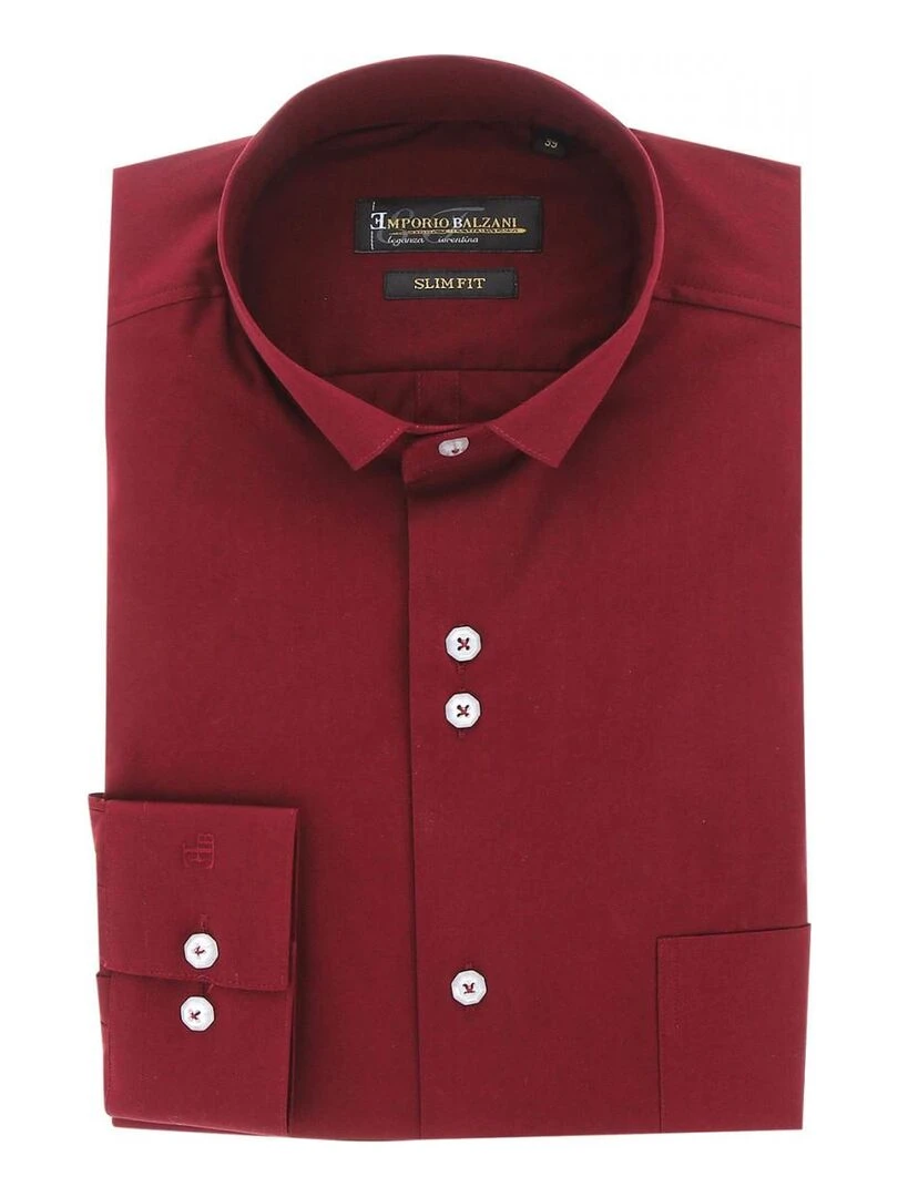 Chemise mode col cousu NINO Bordeaux