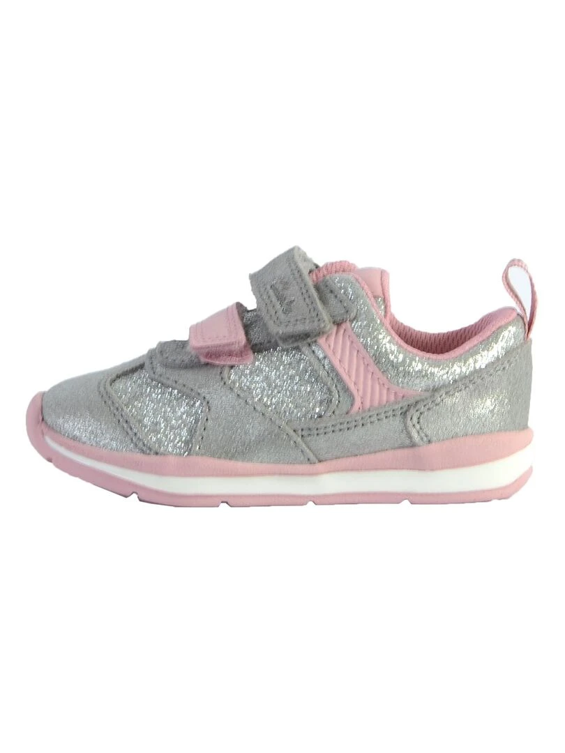 Basket Cuir Clarks Enfant Ferris Run Gris