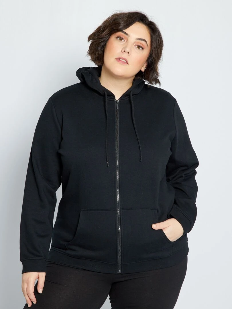 Sweat à capuche en molleton   noir