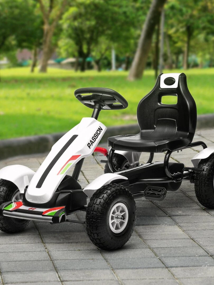 Kart à pédales enfant Go kart Formule 1 Racing passione italia   Blanc
