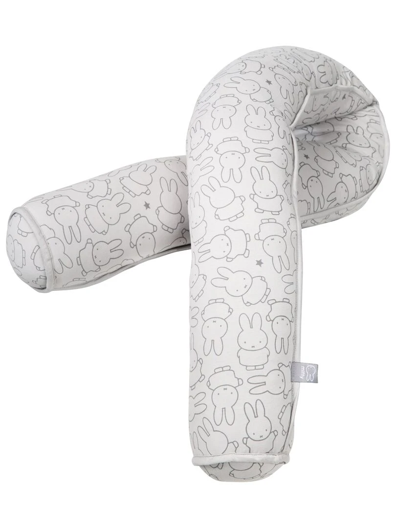 ROBA Serpent de lit bébé miffy® 170 cm Convient comme coussin d'allaitement Gris clair Gris