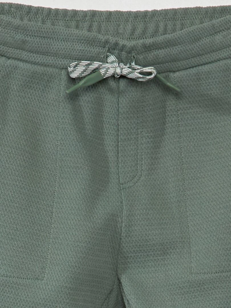 Pantalon de jogging en piqué de coton Coupe + ajustée Vert