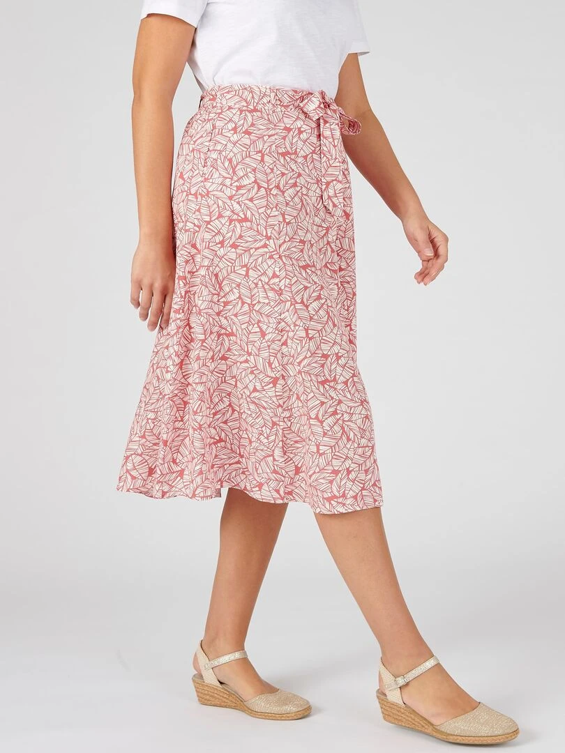 Jupe imprimée tissu fluide Damart Rose