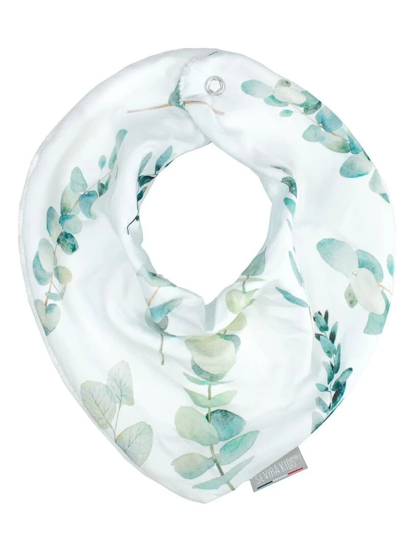 Bavoir bandana en coton Eucalyptus Blanc