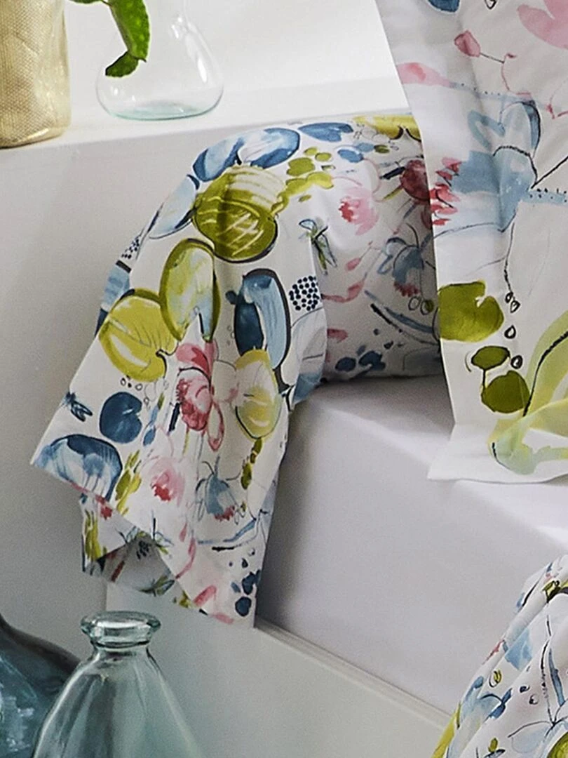Ensemble draps et taie Nénuphar   Blanc