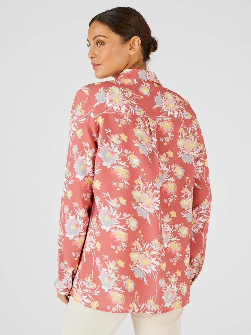 Chemisier doux imprimé fleurs   Damart   Rose