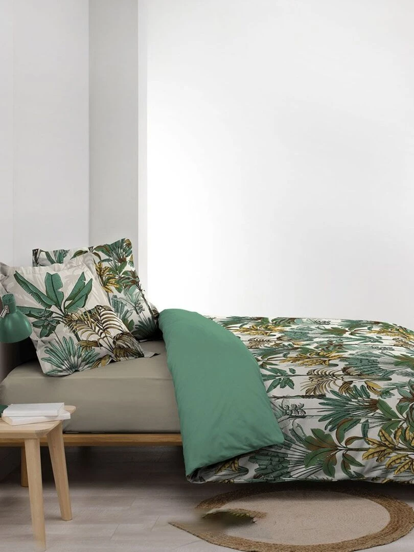 Housse de couette 240x220 + 2 taies Balinesia coton 57 fils   Vert