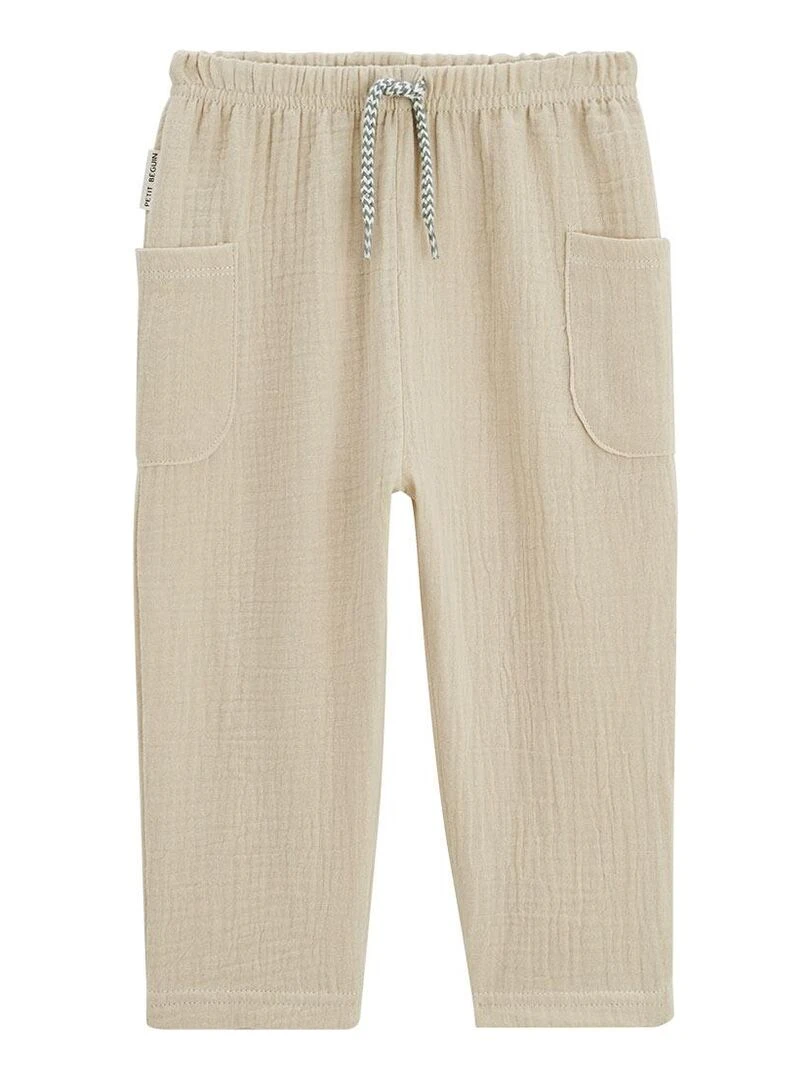 Pantalon bébé en gaze de coton écru Gao Ecru