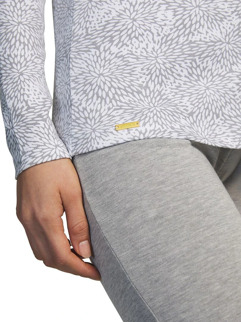 Pyjama pantalon haut manches longues Petalos   Gris