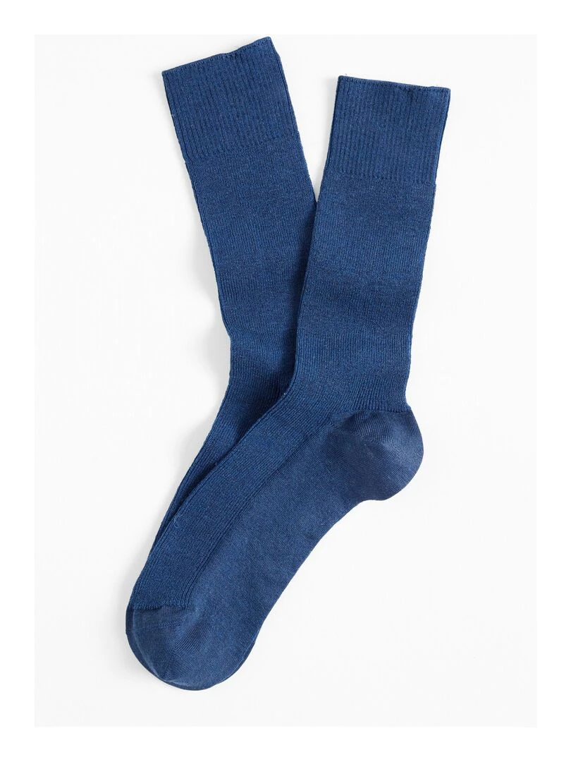 Chaussettes à base de fil d Écosse mélangé   Damart   Bleu marine