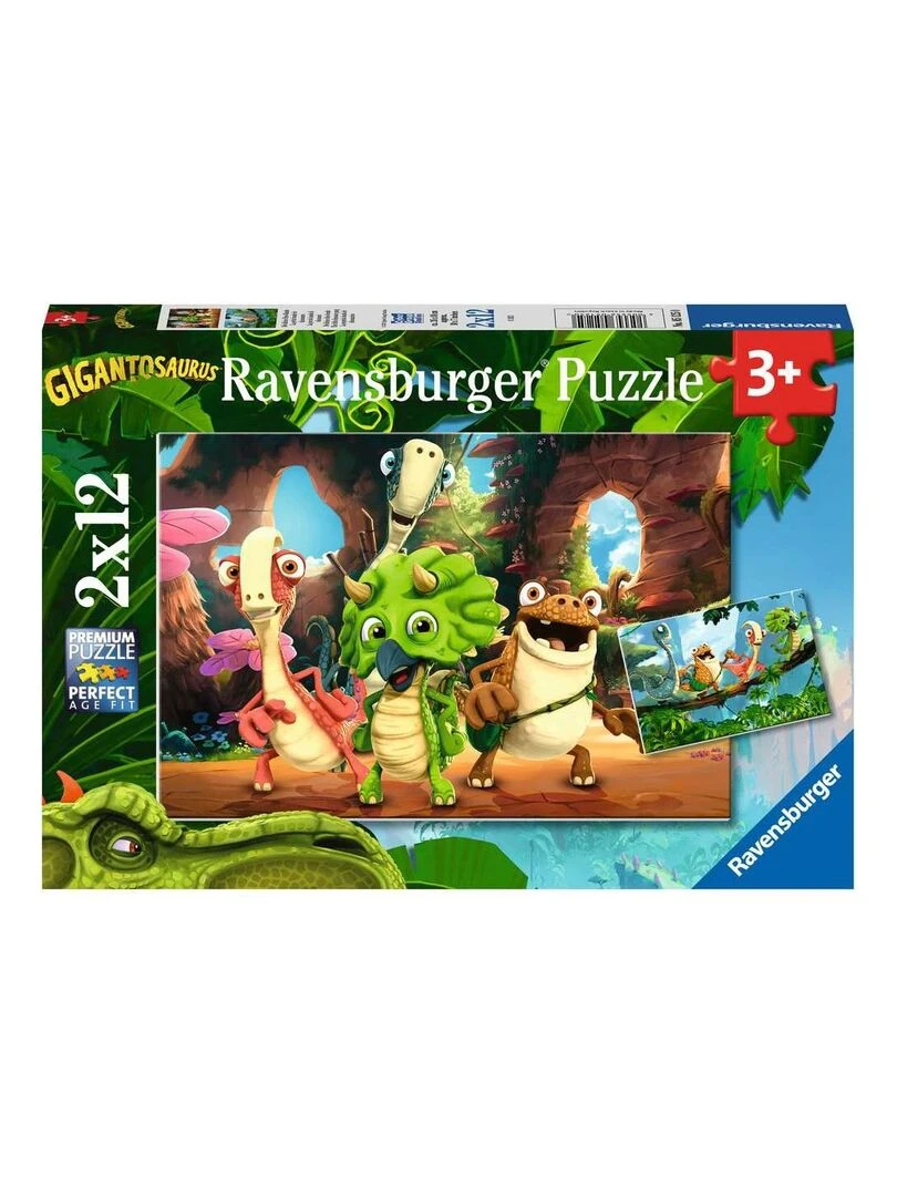 Puzzle 2x12 p   la petite bande de dinosaures   N/A