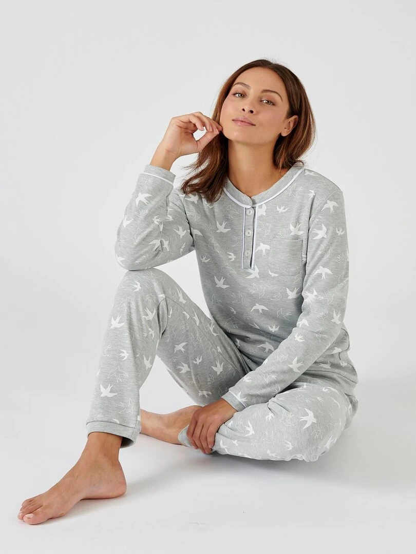 Pyjama interlock Thermolactyl Damart Gris