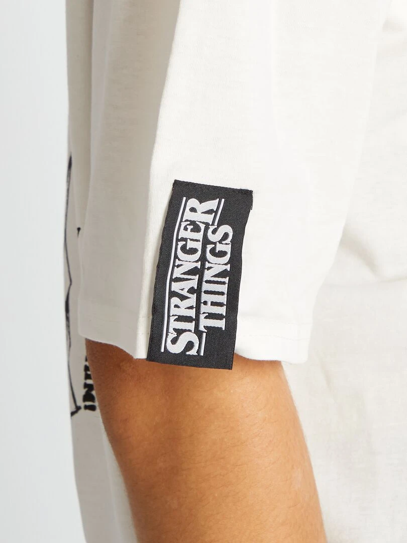 T shirt ' Stranger Things' en jersey   Blanc