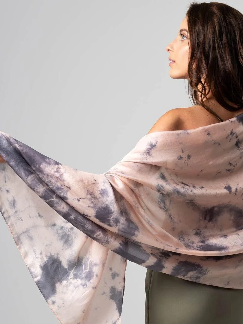 Etole Soie Tie Dye Humva 100% Soie VietNam Rose