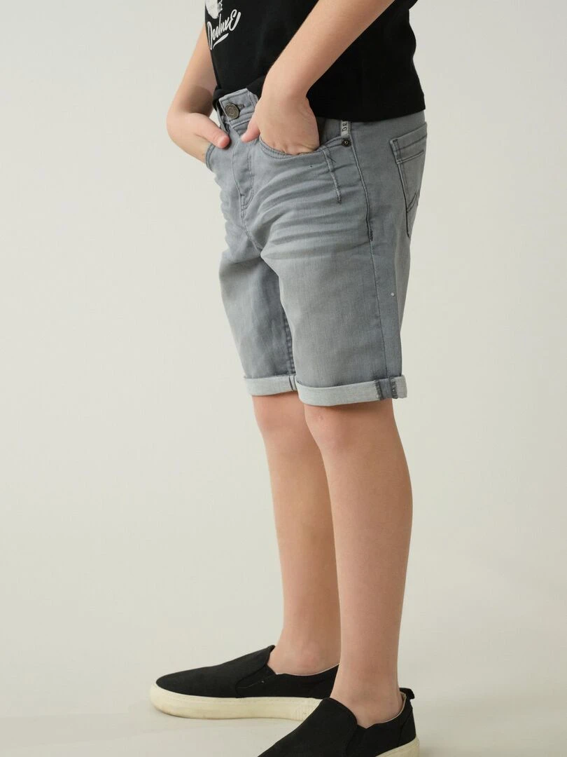 Bermuda en denim pour garçon 'Deeluxe'   Gris