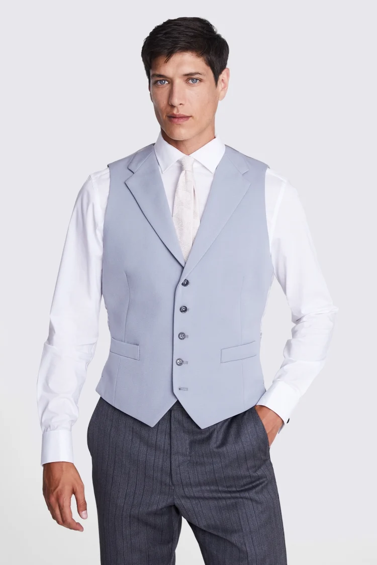 Tailored Fit Sky Morning Waistcoat   Buy Online at Moss