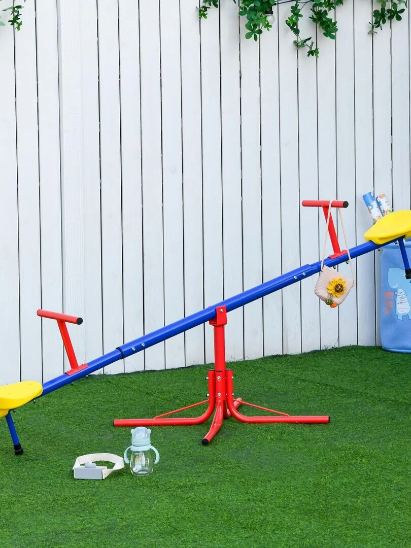 Trébuchet rotatif 360°   balançoire à bascule enfant   multicolore   Multicolore