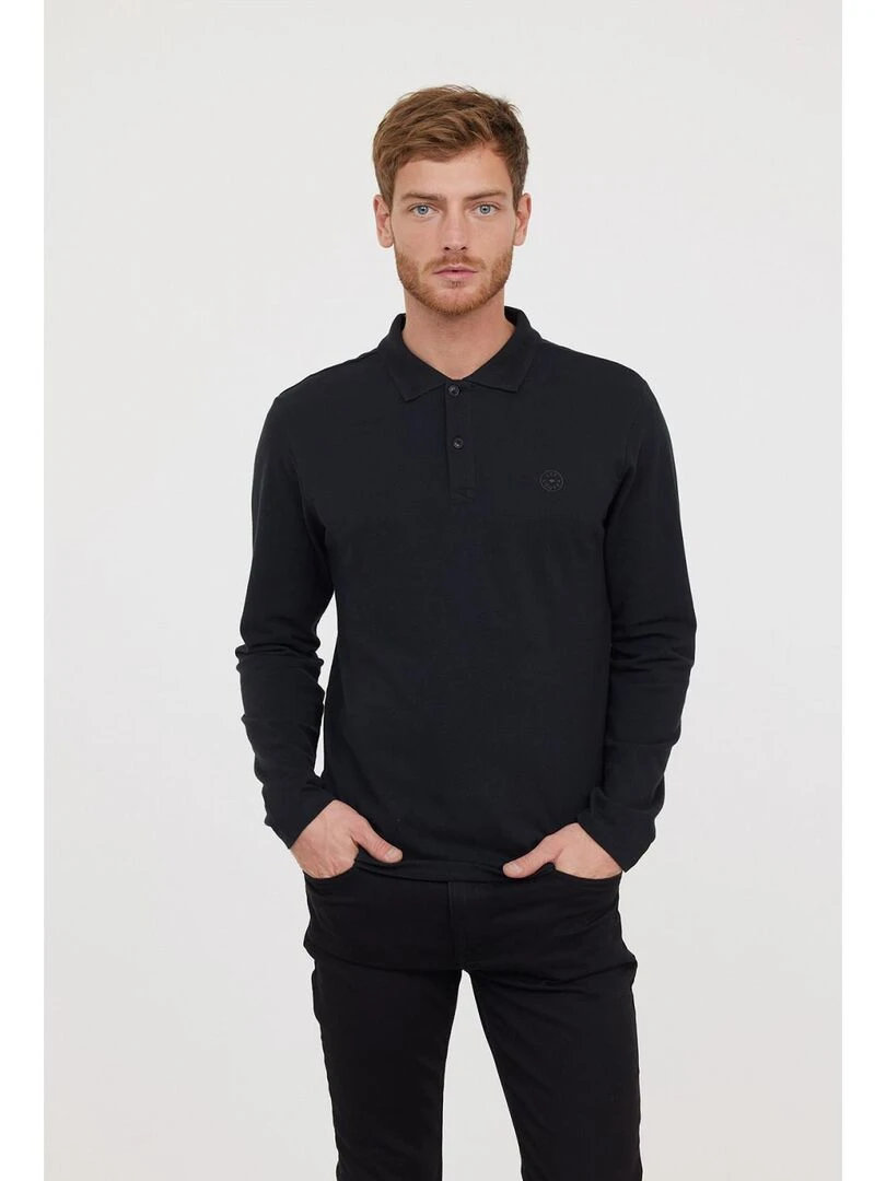 Lee Cooper Polo manches longues coton regular BAKO Noir