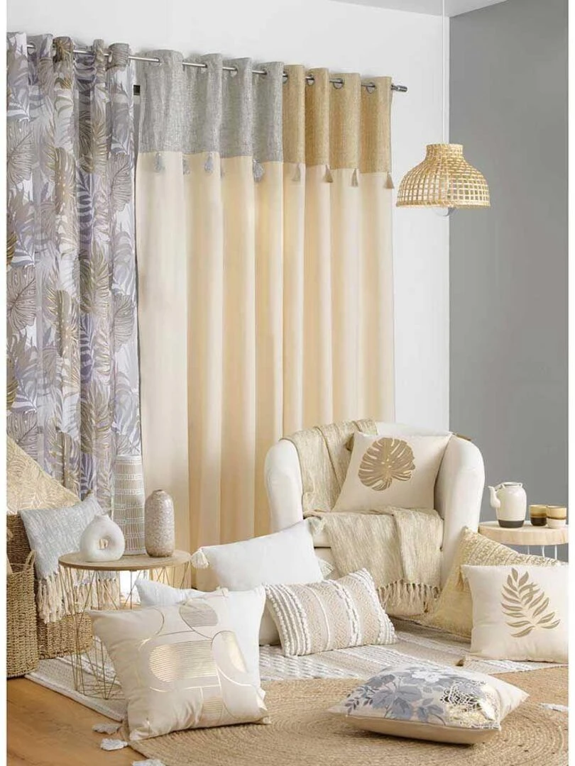 Rideau à pompons Sultan   Beige