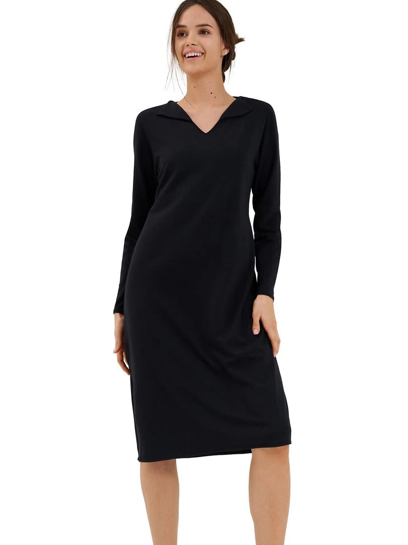 Chemise de nuit manches longues Mia Noir