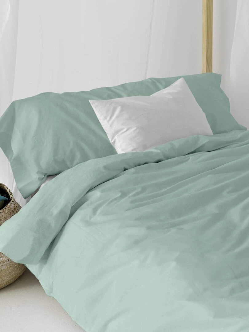 Parure housse de couette 2 pièces Basic "Happyfriday" Vert