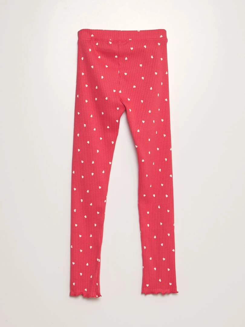 Legging côtelé Rouge