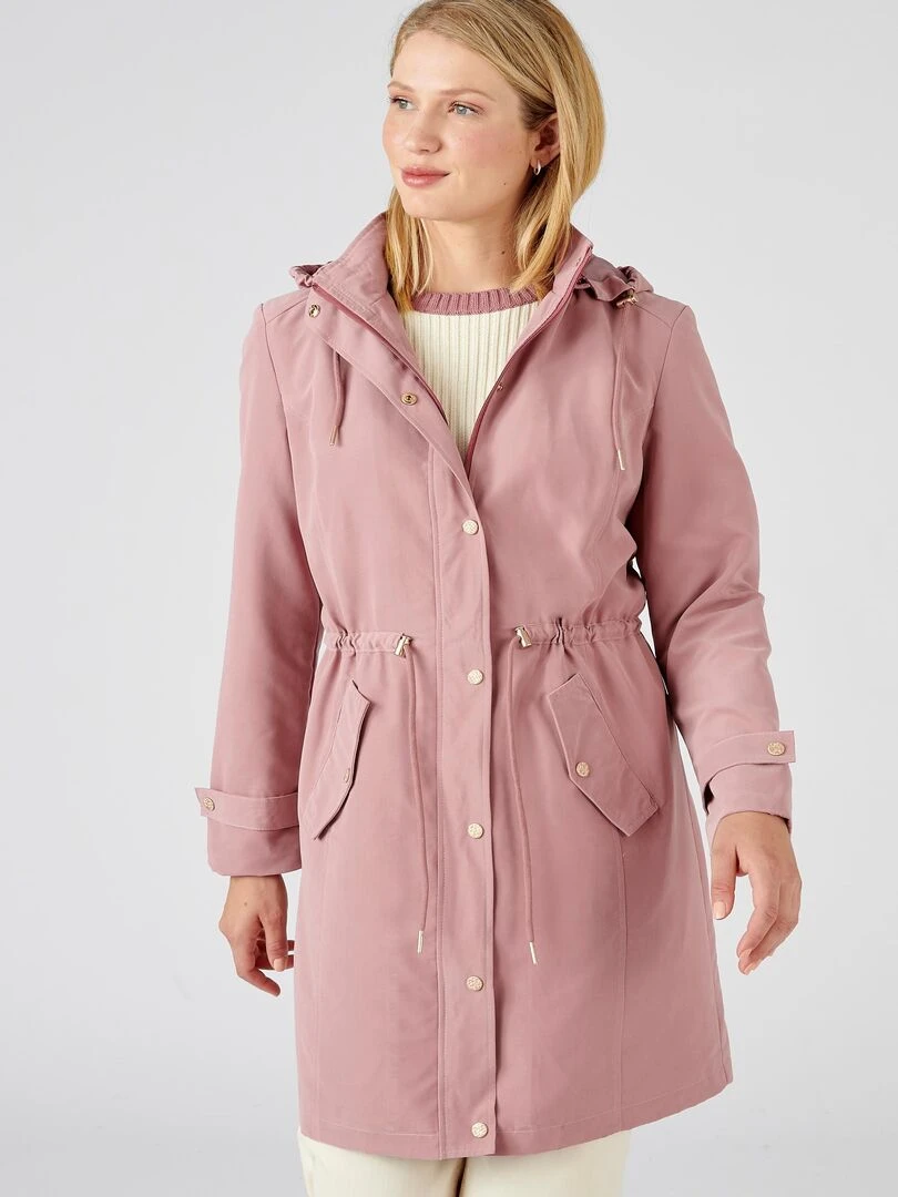 Parka longue toucher doux Damart Rose