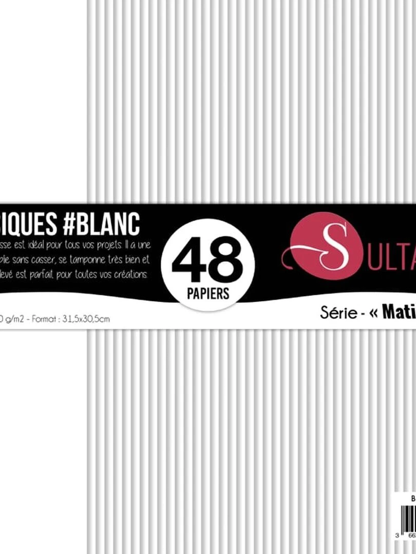 48 papiers Scrapbooking Blanc 300g/m2 H : 30 5 cm N/A