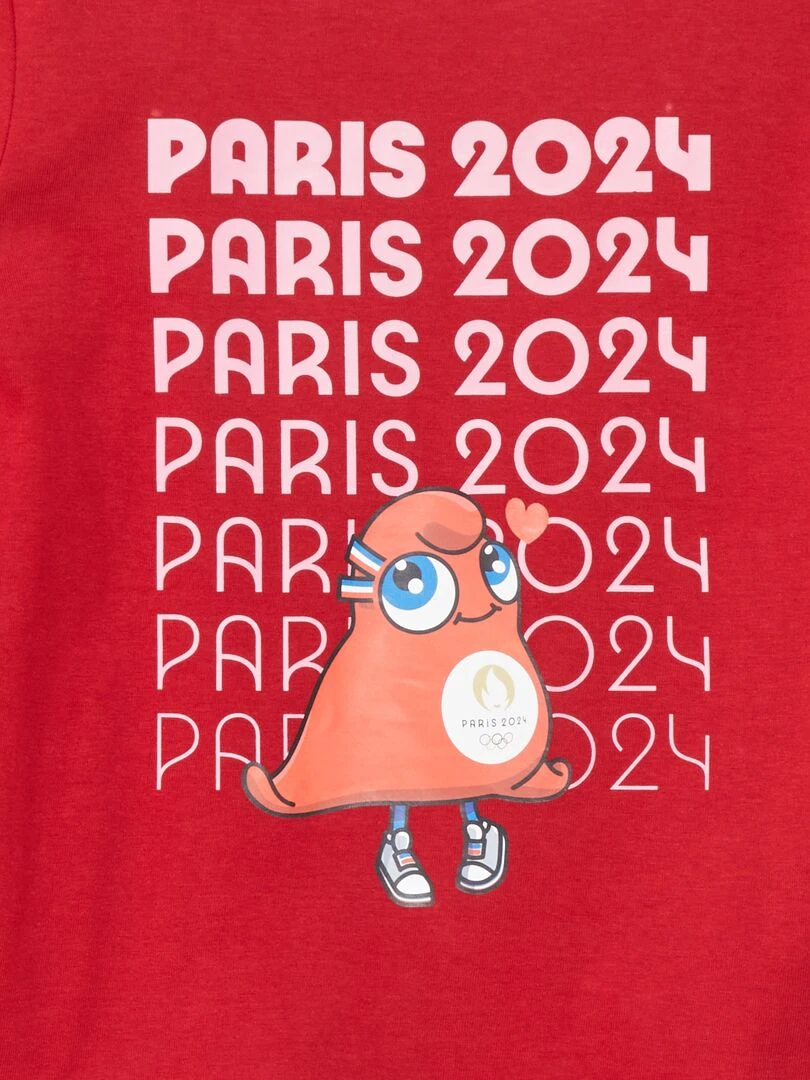 T shirt en jersey Paris 2024 Rouge