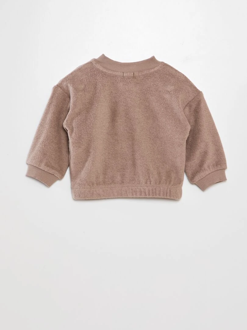 Ensemble bébé pull + pantalon en polaire   2 pièces   Beige