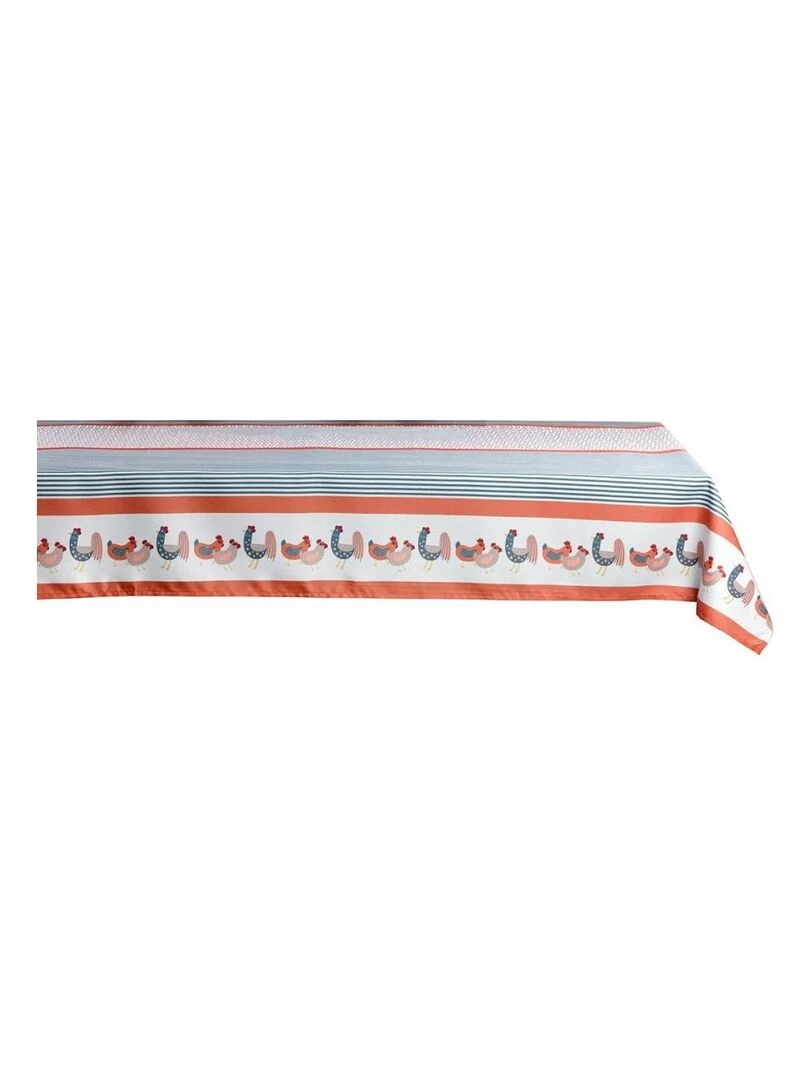 Nappe rectangulaire 150x250 cm Poule ou Coq Orange