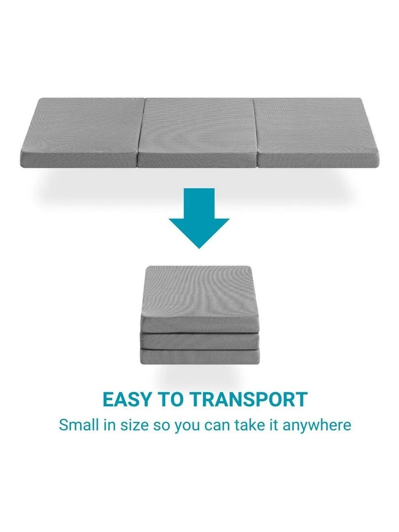 Matelas de voyage pliable 3 pièces pour lit de bébé 120x60 cm  matelas en mousse  épaisseur 5 cm   Gris