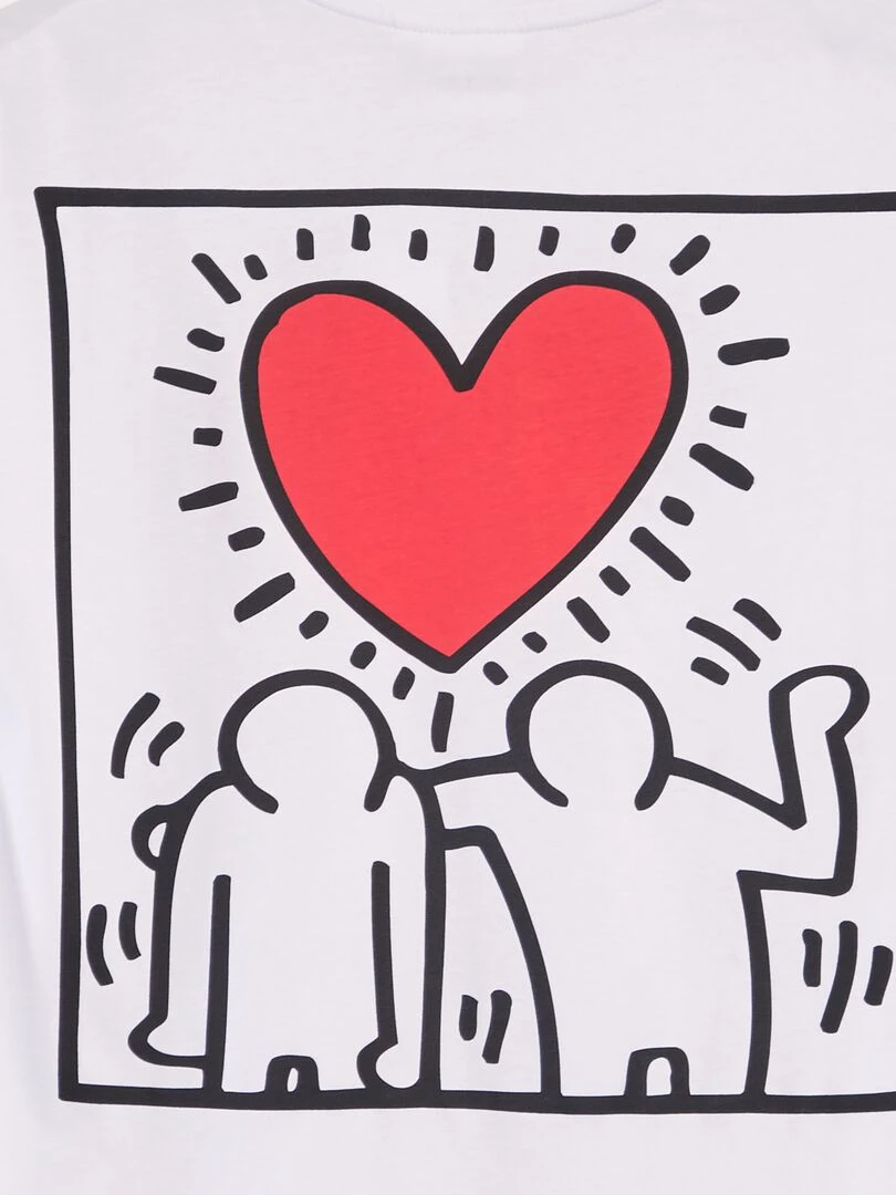 Tee shirt 'Keith Haring' à col rond   noir