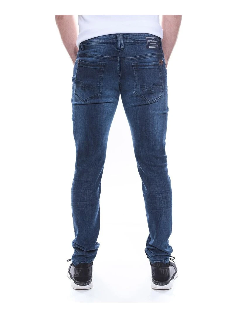Jean coupe ajustée SAVONE Bleu