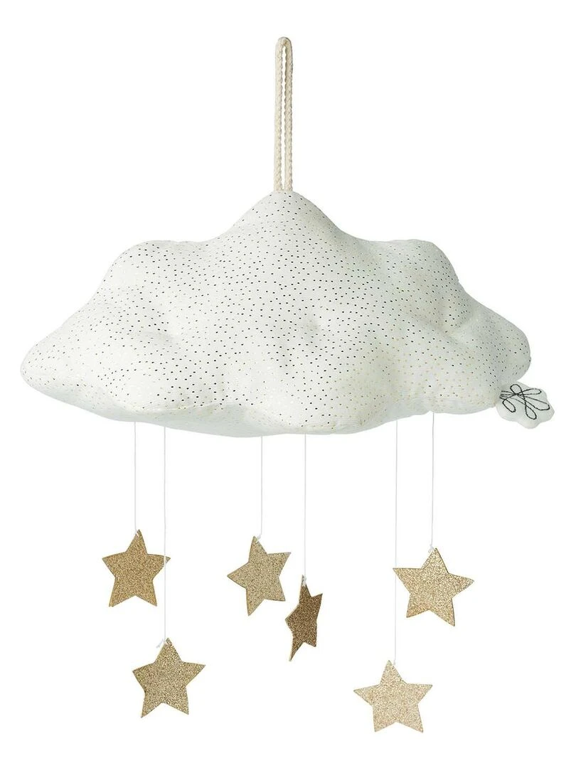 Mobile en velours Nuage Blanc