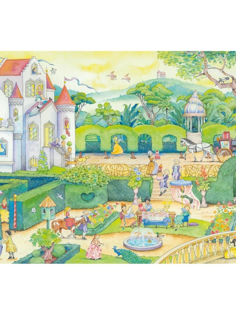 Puzzle 100 pièces : Chez les princesses de conte de fées avec stickers N/A
